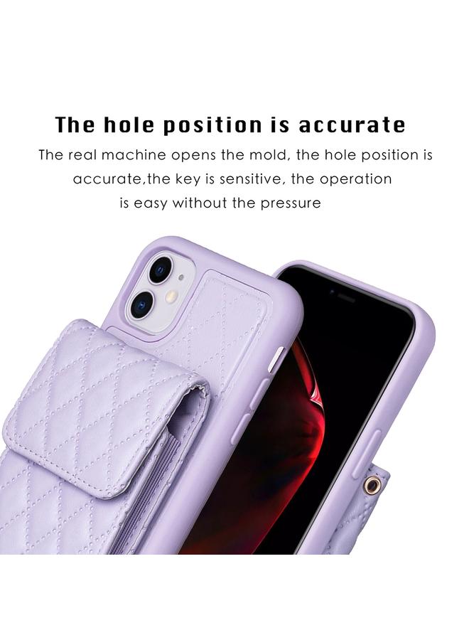 Zaboon Case For iPhone 11 Vertical Wallet Rhombic Leather Phone Case - Image 3