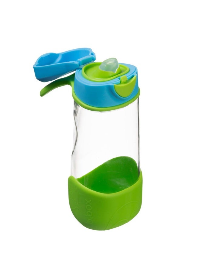 B.Box Sport Spout Drink Bottle for Kids | Easy-Flow Silicone Spout | Leakproof Push Button Lid | Ergonomic Triangle Grip | BPA-Free Tritan™ Water Bottle | 15.2 fl oz | 450ml-Ocean Breeze - Image 1
