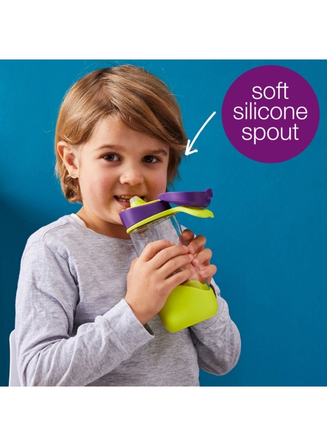 B.Box Sport Spout Drink Bottle for Kids | Easy-Flow Silicone Spout | Leakproof Push Button Lid | Ergonomic Triangle Grip | BPA-Free Tritan™ Water Bottle | 15.2 fl oz | 450ml-Ocean Breeze - Image 3