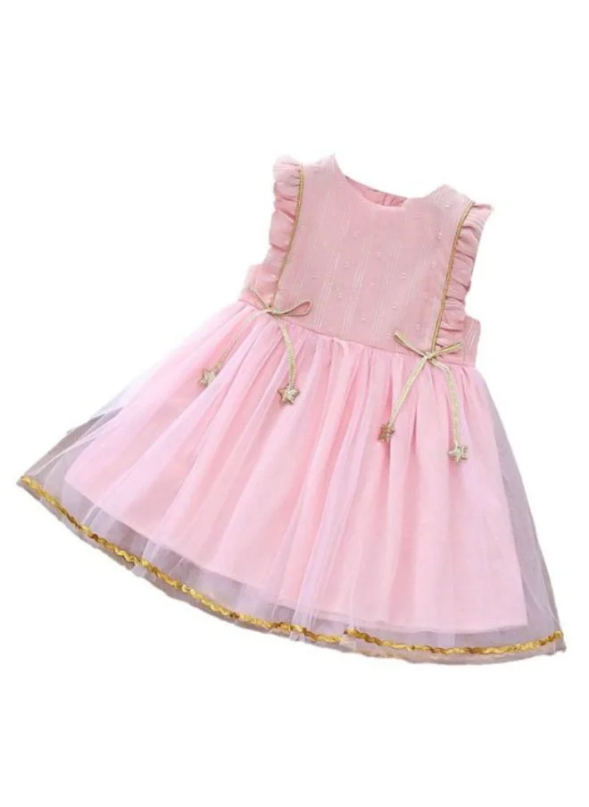 YUNIQEE Pink Fit & Flare Crew Neck Printed Dress