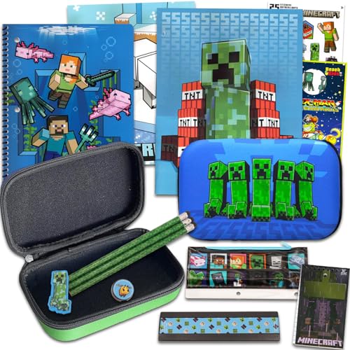 Minecraft School Supplies Set Boys Minecraft Pencil Case Notebook Bundle with Stickers Door Hanger More - Image 1