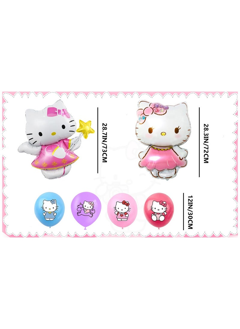FRUITFUL PARTY HelloKitty Birthday Party Supplies, 18Pcs Balloons for Kawaii Party Decorations, HelloKitty Party Foil Balloons for Party Favors  - Image 3