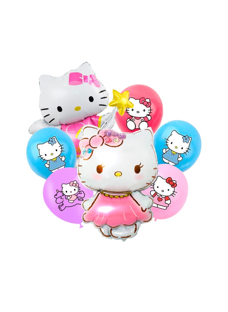 FRUITFUL PARTY HelloKitty Birthday Party Supplies, 18Pcs Balloons for Kawaii Party Decorations, HelloKitty Party Foil Balloons for Party Favors  - Image 1