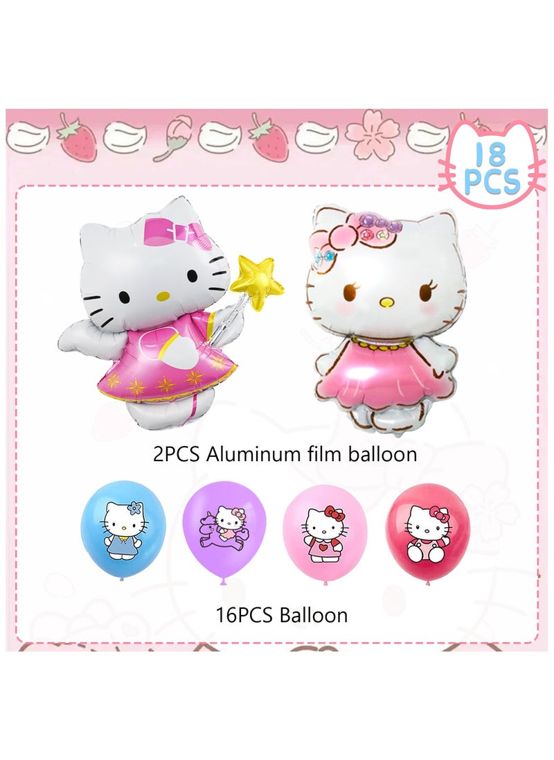 FRUITFUL PARTY HelloKitty Birthday Party Supplies, 18Pcs Balloons for Kawaii Party Decorations, HelloKitty Party Foil Balloons for Party Favors  - Image 2