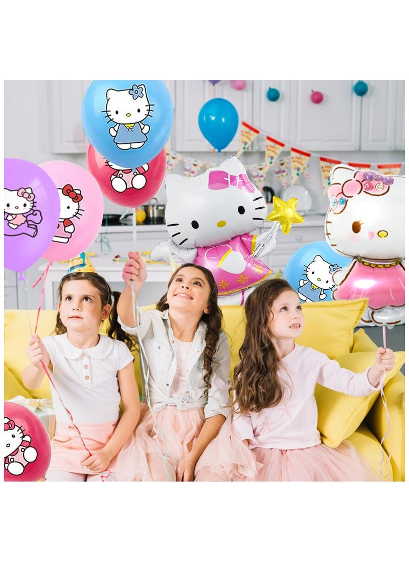 FRUITFUL PARTY HelloKitty Birthday Party Supplies, 18Pcs Balloons for Kawaii Party Decorations, HelloKitty Party Foil Balloons for Party Favors  - Image 5