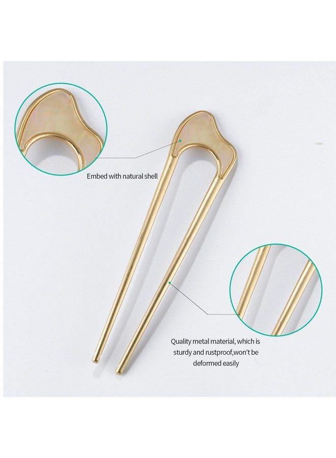 FRDTLUTHW Ushaped Hair Pins Metal Vintage Hair Sticks French Hair Pin Hairstyle Chignon For Women, 2Pcsstyle 1 - Image 3