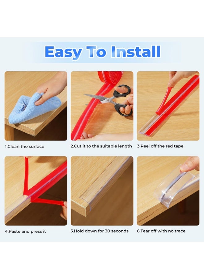 Edge Corner Protector Baby Proofing, Clear Soft Corner Protectors Baby Proof, Furniture Corner Guard & Edge Safety, Edge Protector for Table and Fireplace - Image 4