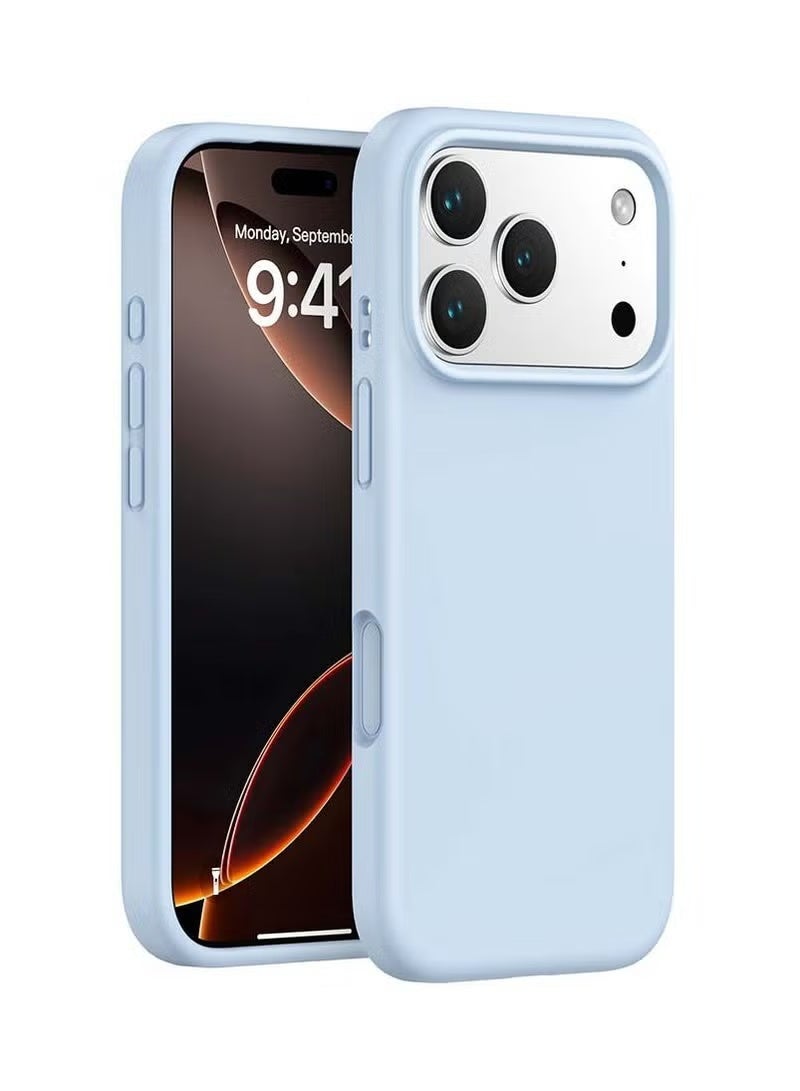 TIGER Slim Silicone Case Compatible with iPhone 17 Pro – Premium Liquid Silicone Protective Phone Case with 3-Layer Soft Rubber Shockproof Bumper and TPU Lining for Ultimate Drop and Scratch Protection – Stylish Sky Blue Cover - Image 1
