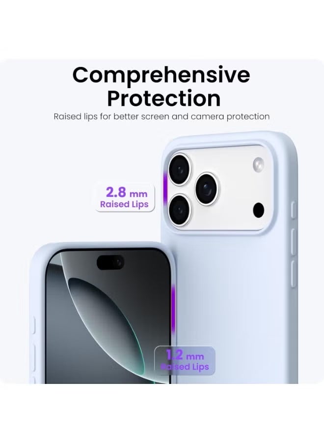 TIGER Slim Silicone Case Compatible with iPhone 17 Pro – Premium Liquid Silicone Protective Phone Case with 3-Layer Soft Rubber Shockproof Bumper and TPU Lining for Ultimate Drop and Scratch Protection – Stylish Sky Blue Cover - Image 4