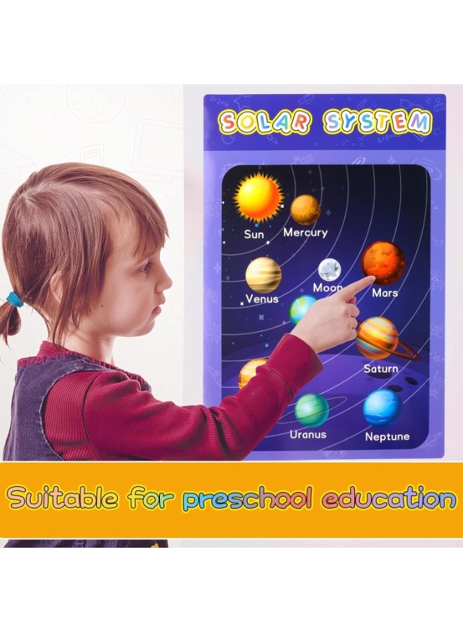 لينلي مجموعة من 16 ملصقًا تعليميًا مغلفًا للأطفال، لوحات جدارية تعليمية مقاومة للماء تتضمن الحروف الأبجدية والأرقام والرياضيات والنظام الشمسي، ديكور للفصول الدراسية والتعليم المنزلي، نقاط لاصقة مرفقة - Image 5