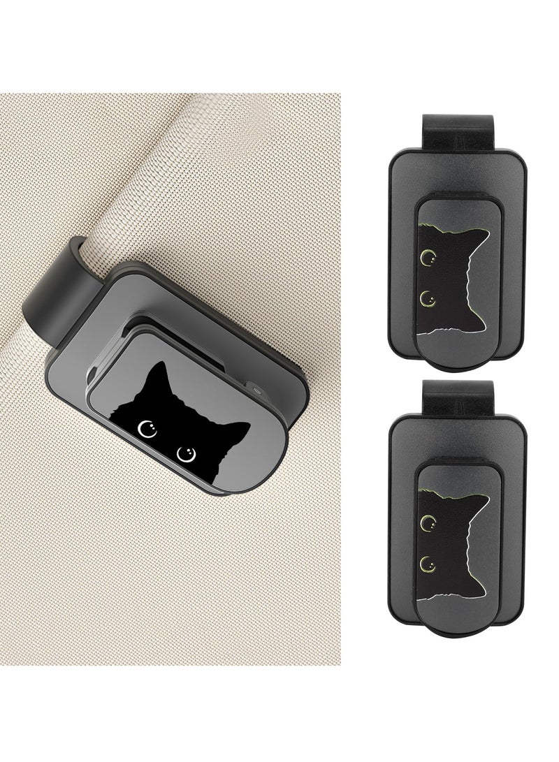 SYOSI Car Sunglasses Clip, 2Pcs Sunglasses Holder Eyeglass Hanger Clip Ticket Card Clip Holder Universal Glasses Mount Holder for Car Sun Visor, Suitable for Different Size Eyeglasses - Image 2