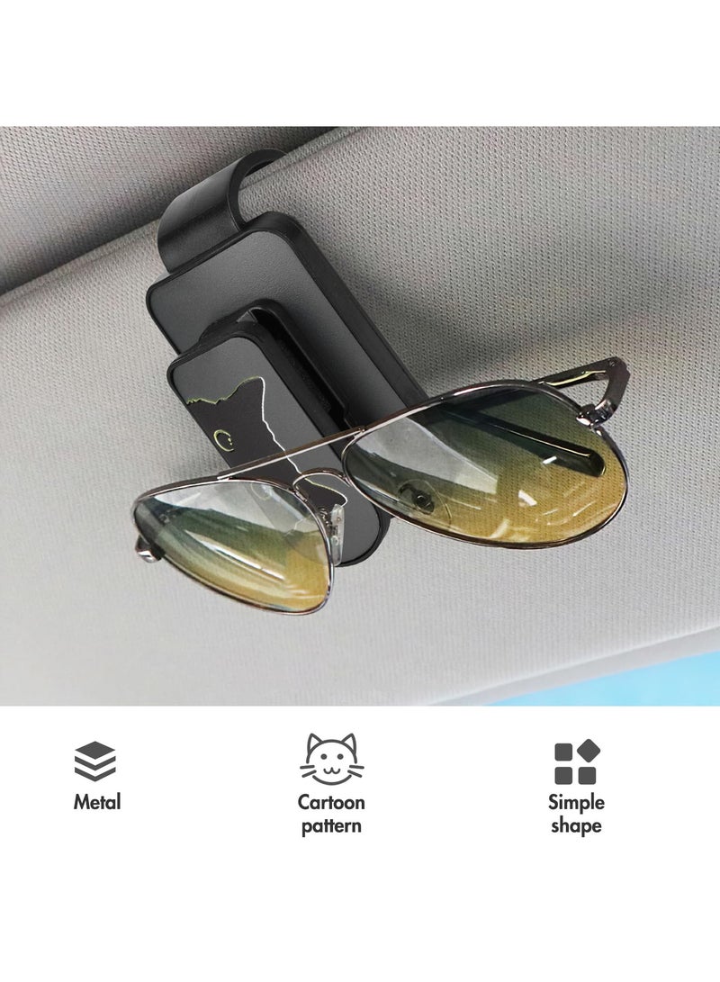 SYOSI Car Sunglasses Clip, 2Pcs Sunglasses Holder Eyeglass Hanger Clip Ticket Card Clip Holder Universal Glasses Mount Holder for Car Sun Visor, Suitable for Different Size Eyeglasses - Image 3