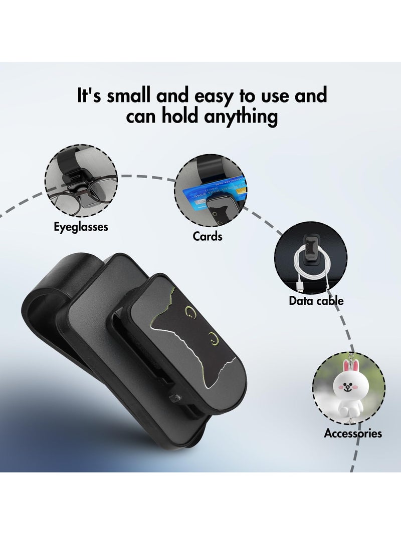 SYOSI Car Sunglasses Clip, 2Pcs Sunglasses Holder Eyeglass Hanger Clip Ticket Card Clip Holder Universal Glasses Mount Holder for Car Sun Visor, Suitable for Different Size Eyeglasses - Image 5