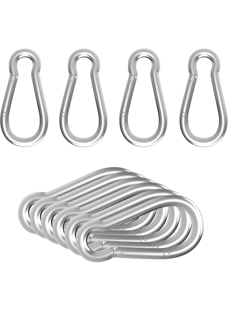 10pcs M6 Stainless Steel Spring Snap Hook Keychain Clip for Keys, Bags, Water Bottles, Outdoor Accessories - Image 1