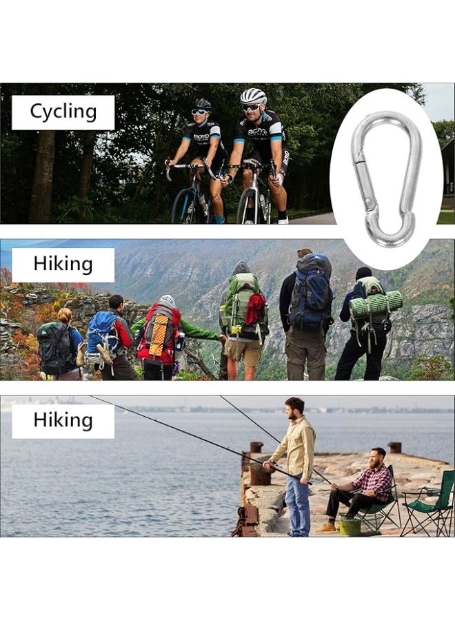 10pcs M6 Stainless Steel Spring Snap Hook Keychain Clip for Keys, Bags, Water Bottles, Outdoor Accessories - Image 4