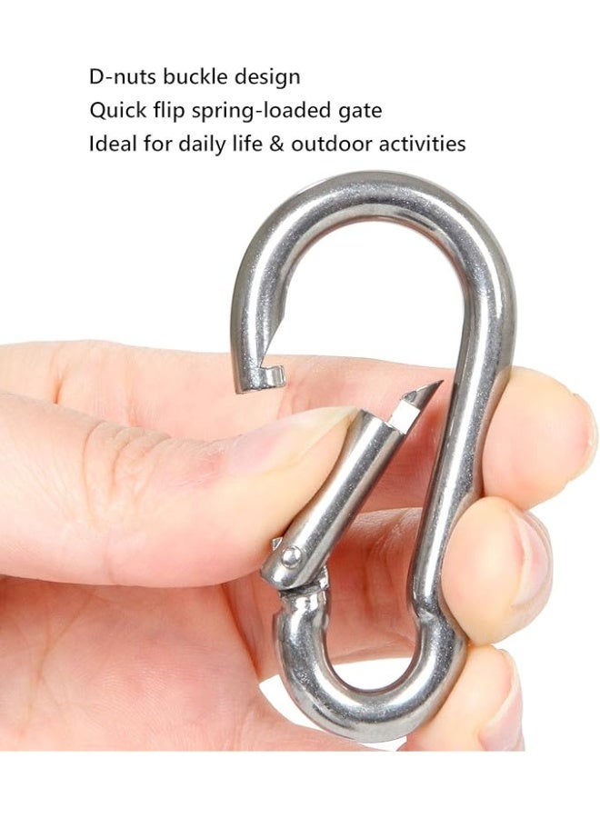 10pcs M6 Stainless Steel Spring Snap Hook Keychain Clip for Keys, Bags, Water Bottles, Outdoor Accessories - Image 5