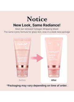 Medicube Medicube Collagen Overnight Wrapping Peel Off Facial Mask Pack - Elasticity & Hydration Care, Reduces Sagging & Dullness - Hydrolyzed Collagen For Glowing Skin - Korean Skin Care, 75 ml  - Image 3