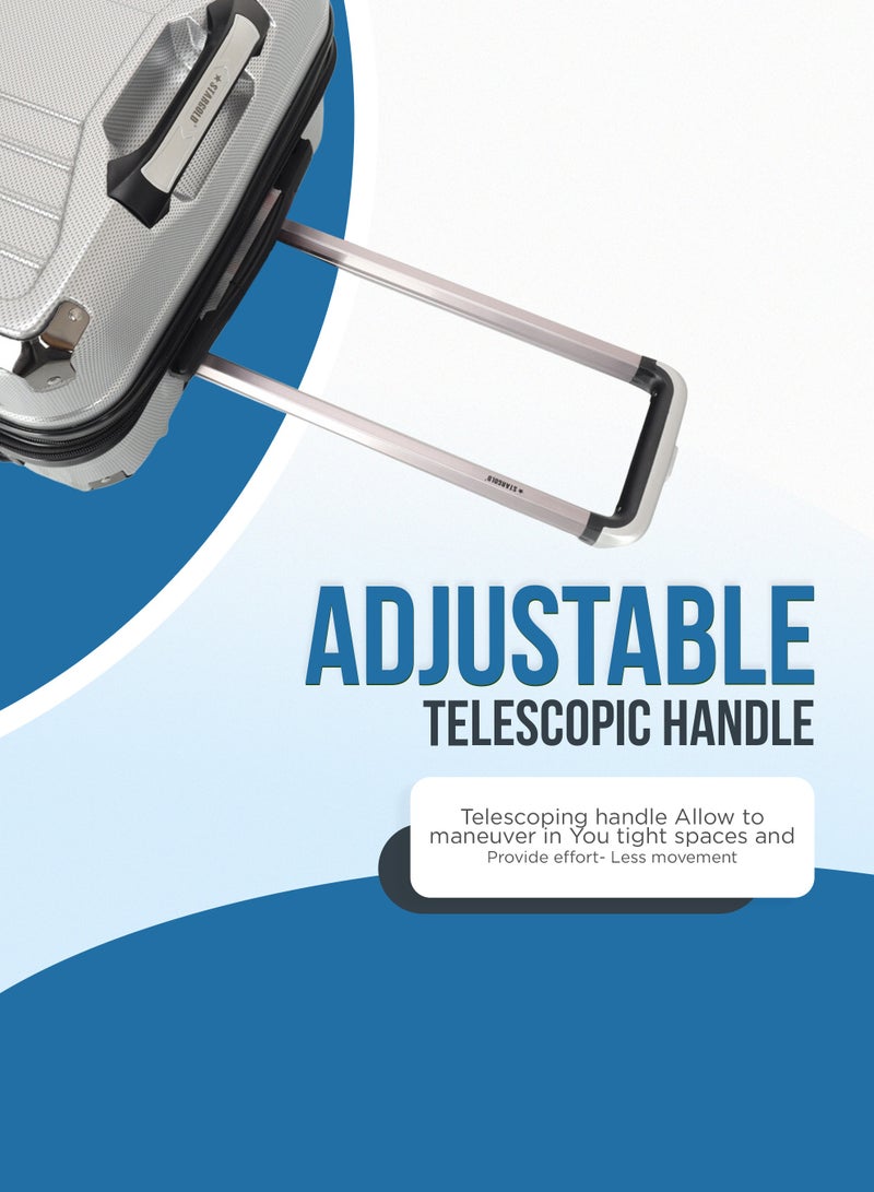 ستارجولد طقم حقائب سفر بعجلات من 3 قطع TPC عجلات جانبية صلبة مع قفل TSA - Image 3