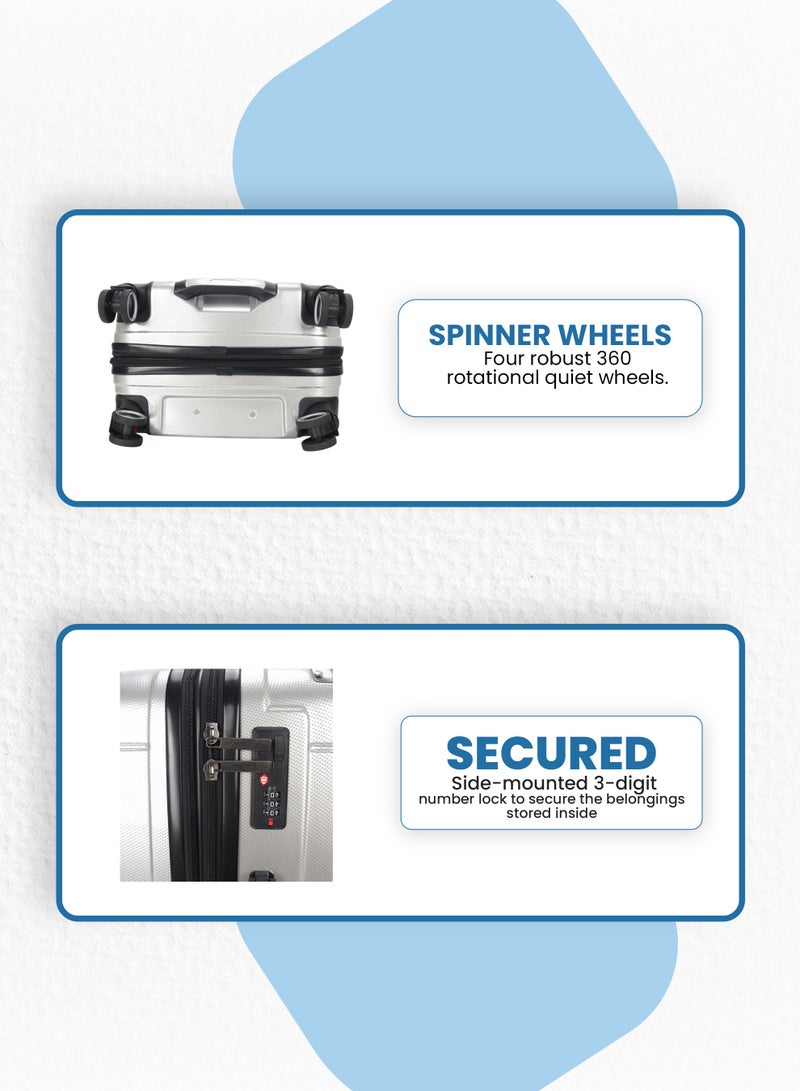 ستارجولد طقم حقائب سفر بعجلات من 3 قطع TPC عجلات جانبية صلبة مع قفل TSA - Image 4
