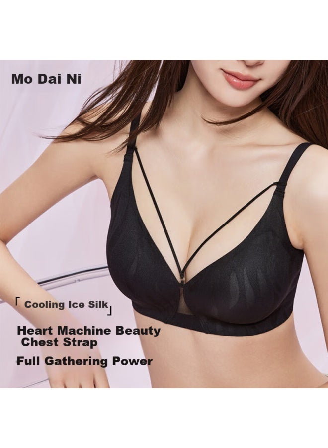 Modal Women's Push-up Bra With Cooling Sensation, Seamless, Summer, Small Chest, Push-up, Lift, Soft Support, Back Support Bra
