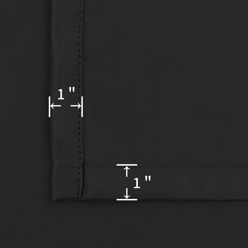 BGment بئسة قضيب جيب الستائر لغرفة النوم - الغرفة المعزولة الحرارية ستارة غامق لغرفة المعيشة 52 × 54 بوصة 2 لوحات أسود - Image 5