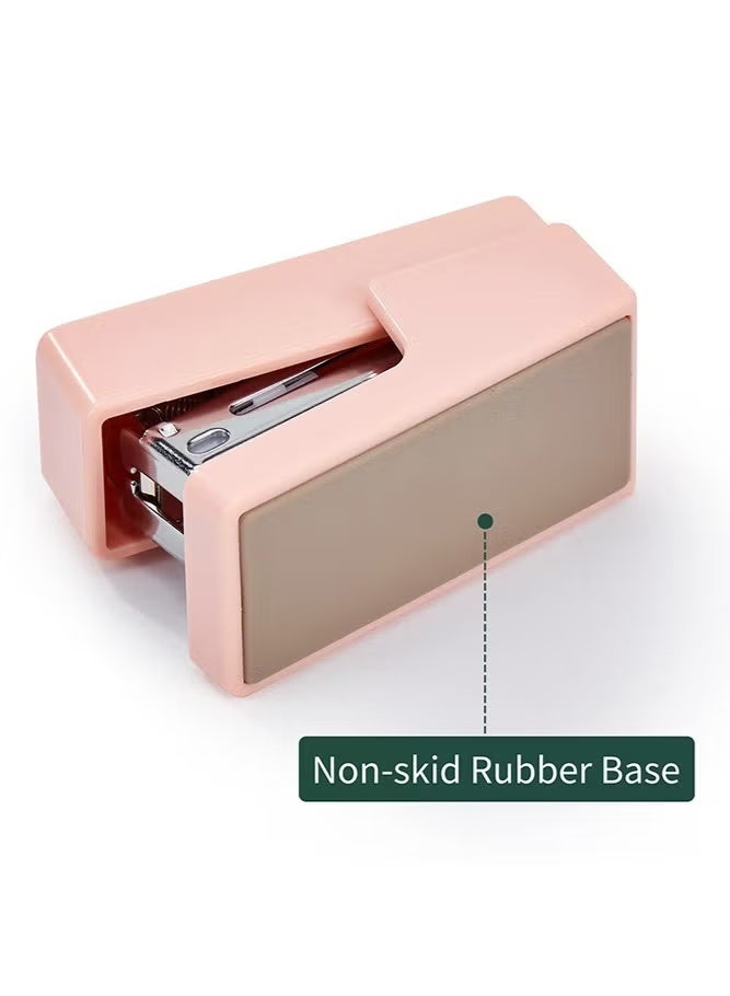 ديلي دباسة صغيرة مزودة بـ 830 دبوسًا قياسيًا، سعة 18 ورقة، دباسة يدوية، دباسة مكتبية، دباسة للأطفال للطلاب والمكتب، لون وردي - Image 4