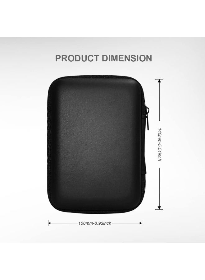 Hard Drive Carrying Case Storage Organizer Bag Multi-Purpose Universal Carry Pouch Compatible with Western Digital WD Elements Seagate, 2.5’’ EVA Shockproof Travel Case (Black) - Image 4