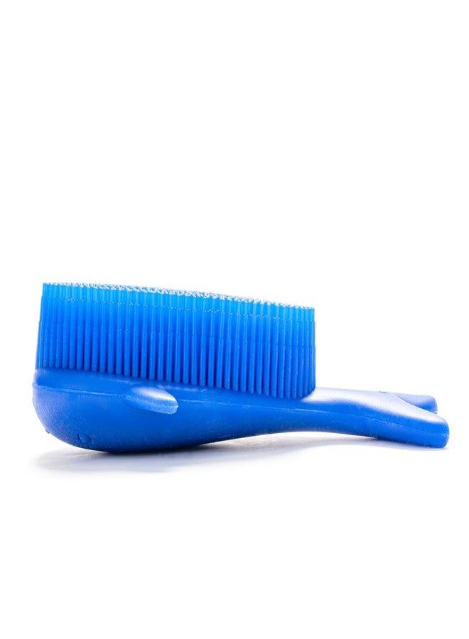 penepico Premium Sensory Brush for Kids or Autism,Soft Silicone Body Scrubber,2 in 1 Sensory Room Occupational Therapy Sensory Brushes,Silicone Loofah,Pet Shower Brush Bath Brush Shampoo Brush(Whale-Blue) - Image 3