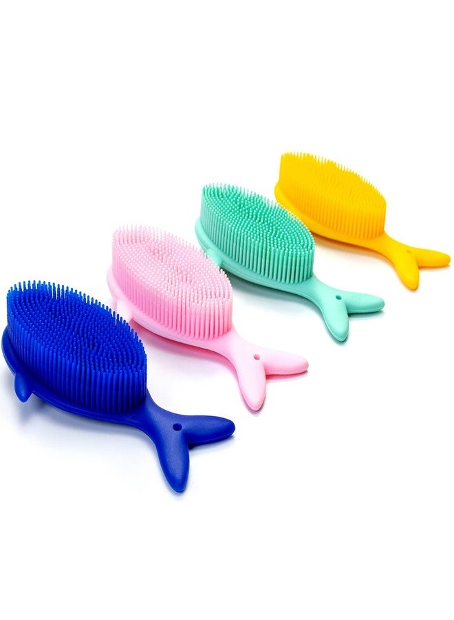 penepico Premium Sensory Brush for Kids or Autism,Soft Silicone Body Scrubber,2 in 1 Sensory Room Occupational Therapy Sensory Brushes,Silicone Loofah,Pet Shower Brush Bath Brush Shampoo Brush(Whale-Blue) - Image 1