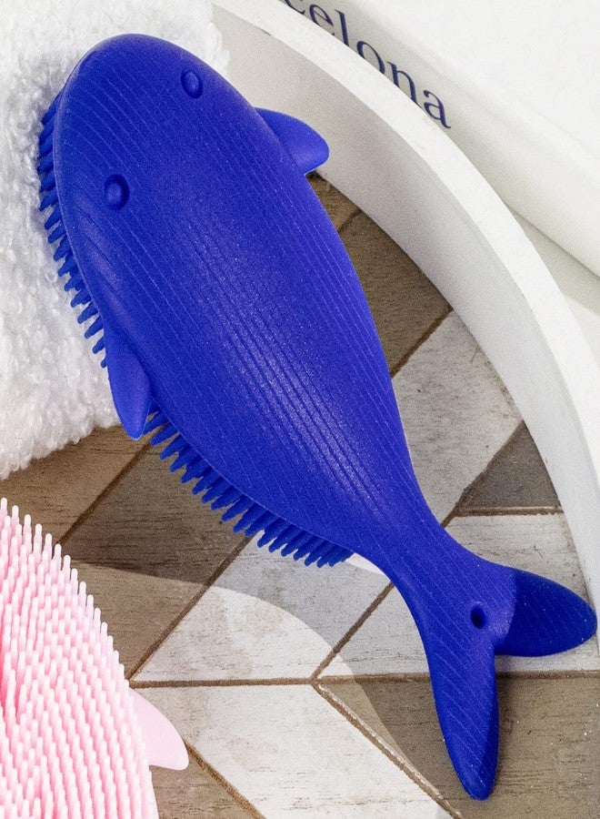 penepico Premium Sensory Brush for Kids or Autism,Soft Silicone Body Scrubber,2 in 1 Sensory Room Occupational Therapy Sensory Brushes,Silicone Loofah,Pet Shower Brush Bath Brush Shampoo Brush(Whale-Blue) - Image 5