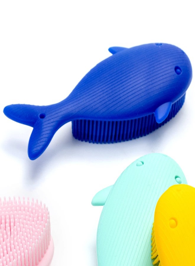 penepico Premium Sensory Brush for Kids or Autism,Soft Silicone Body Scrubber,2 in 1 Sensory Room Occupational Therapy Sensory Brushes,Silicone Loofah,Pet Shower Brush Bath Brush Shampoo Brush(Whale-Blue) - Image 4