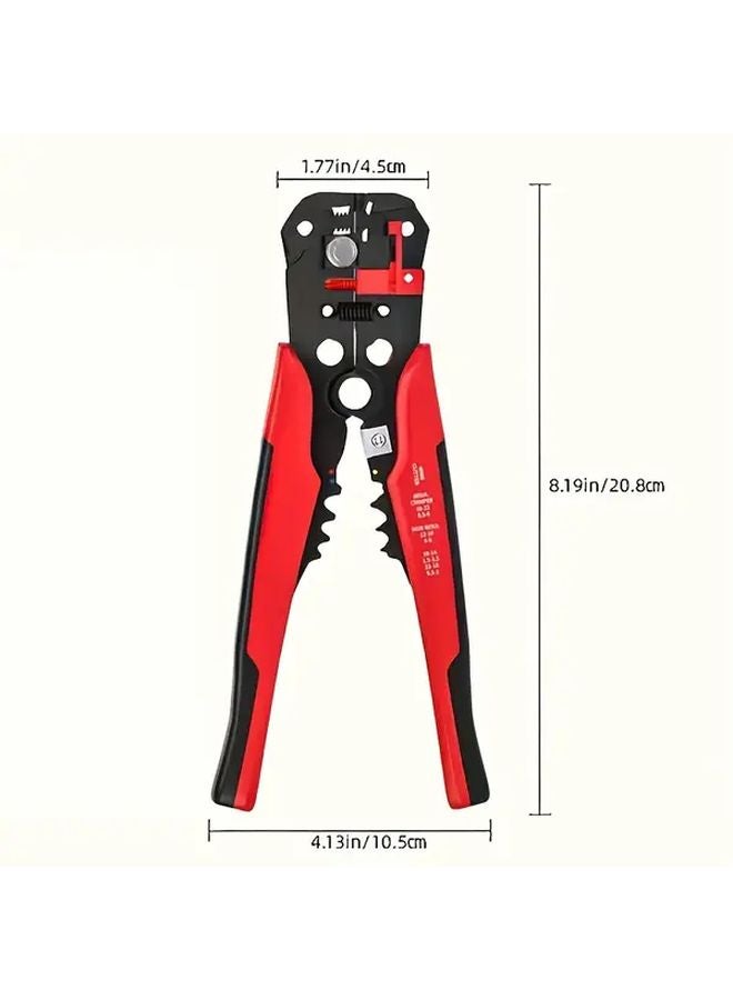 Red Automatic Wire Stripper Crimping Pliers 24 10AWG Carbon Steel Electrical Tool - Image 1