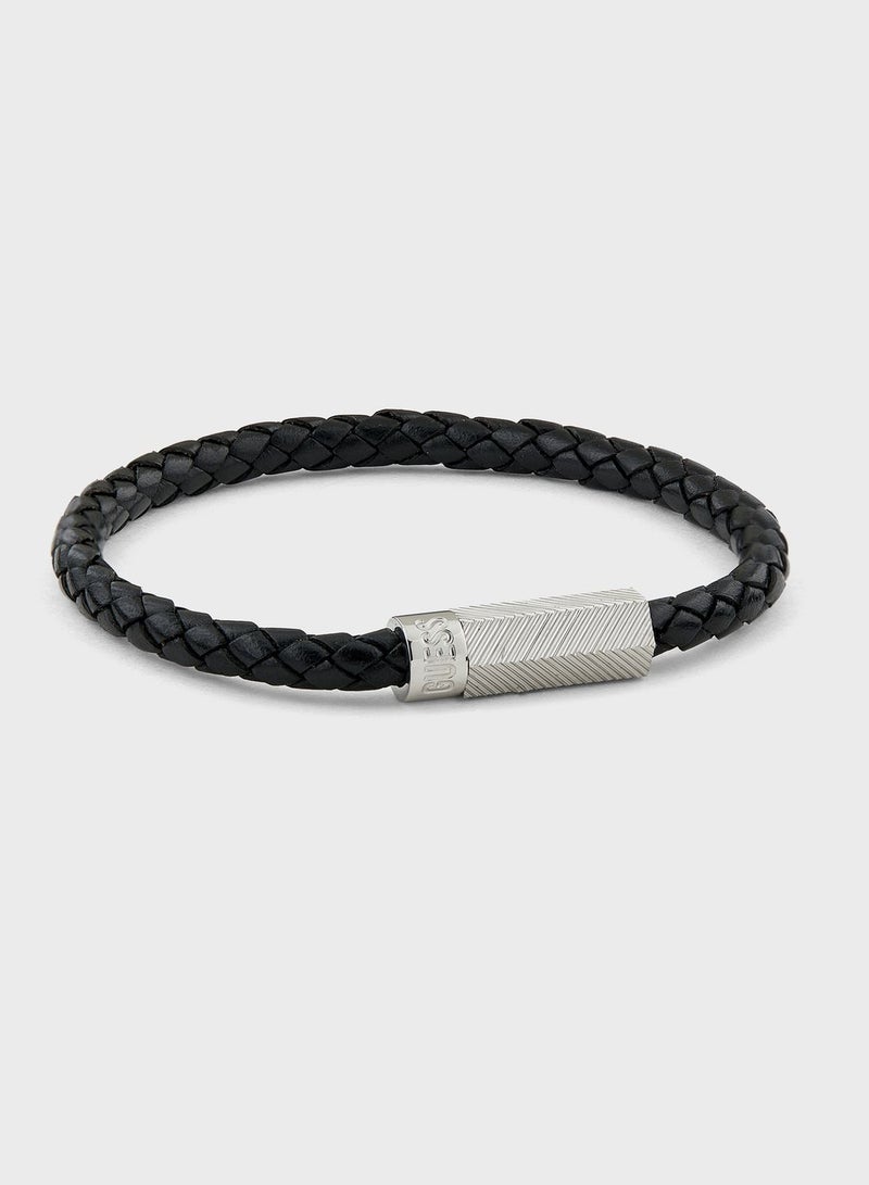 GUESS Casual Leather Round Screw Jack Bracelet  - Image 1