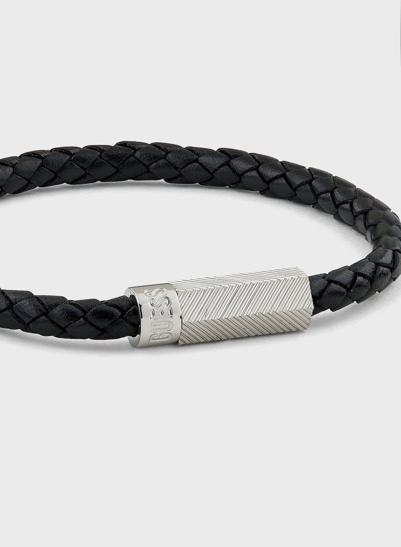 GUESS Casual Leather Round Screw Jack Bracelet  - Image 3