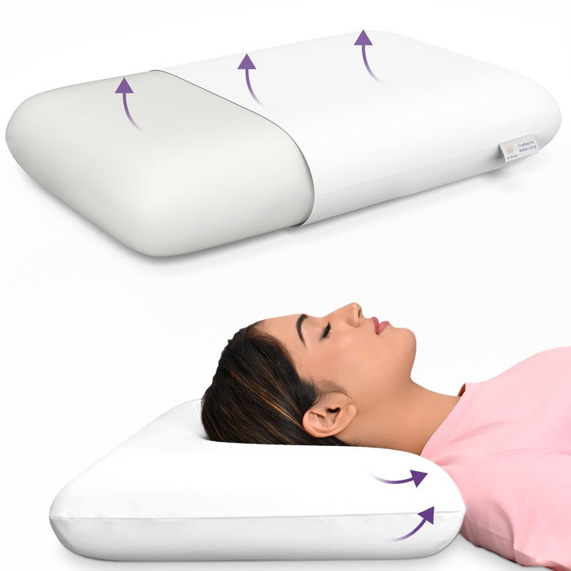 MY ARMOR Memory Foam King Size Pillow - 5 Inch High | 2 Years Warranty | Orthopedic Pillows for Sleeping, Without Cover - Pack of 1 - Image 3