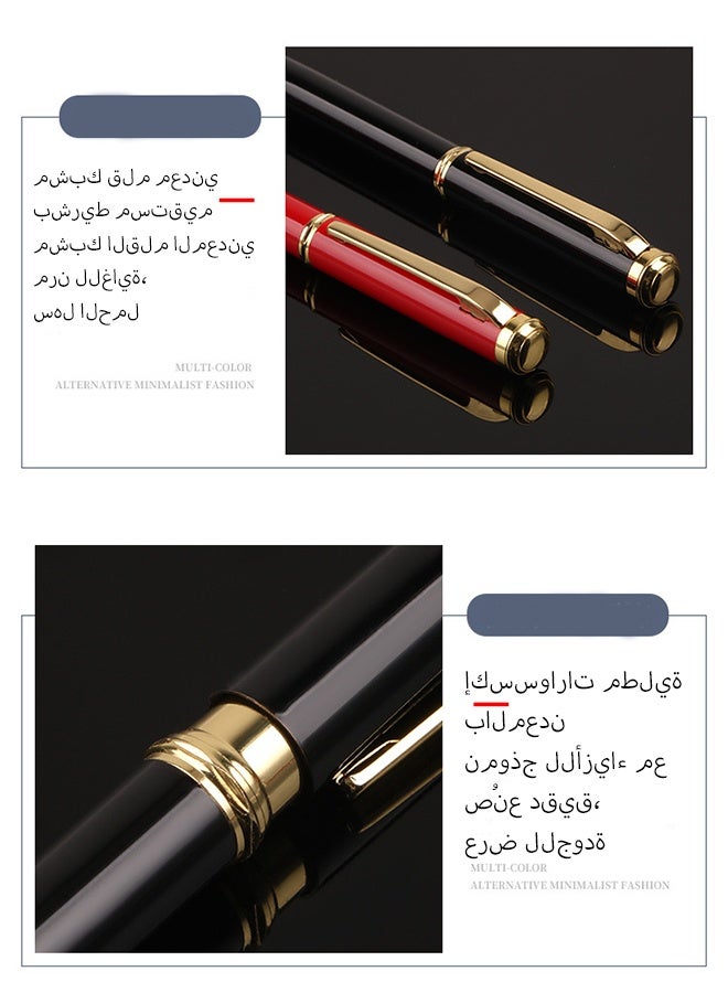 KANGLI Luxury Fountain Pen with Gift Box, Iridium Extra & High-end Piston-filling Business Signature Pen, 0.5MM Classic Metal Pen Calligraphy Pen, Gift for Business Journal,for Men and Women Writing (Black) - Image 4