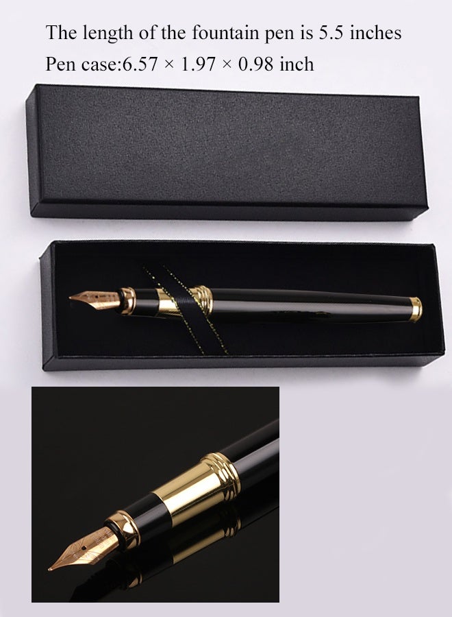 KANGLI Luxury Fountain Pen with Gift Box, Iridium Extra & High-end Piston-filling Business Signature Pen, 0.5MM Classic Metal Pen Calligraphy Pen, Gift for Business Journal,for Men and Women Writing (Black) - Image 5