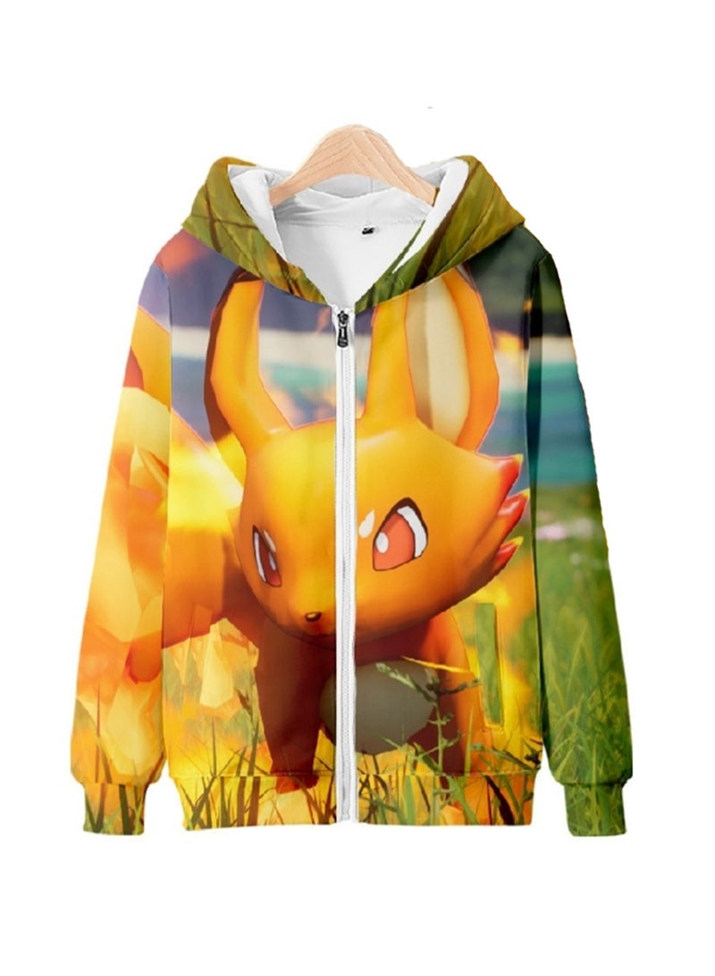 Palworld Phantom Beast Palu Game Zipper Hooded Sweatshirt 3D Printed Zipper for Adults and Children - Image 1