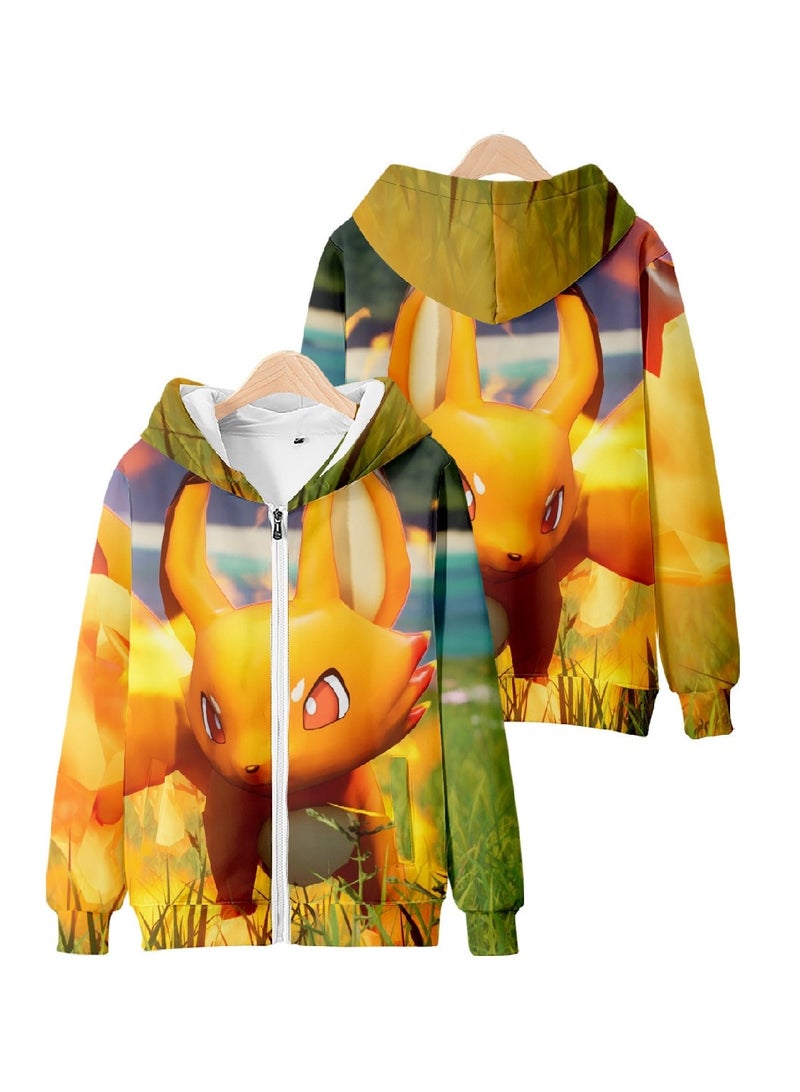 Palworld Phantom Beast Palu Game Zipper Hooded Sweatshirt 3D Printed Zipper for Adults and Children - Image 3