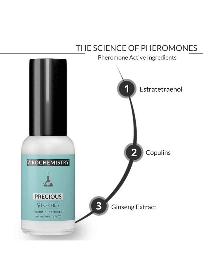 VIROCHEMISTRY Pheromones To Attract Men For Women (Precious) Elegant Ultra Strength Organic Fragrance Body Perfume (1 Fl. Oz)(Human Grade Pheromones To Attract Men)  - Image 2