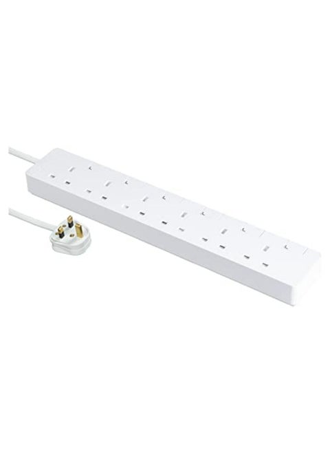 Schneider Electric 6G AvatarOn Trailing Switched Socket Extension Cord, 3 Meter Length, White