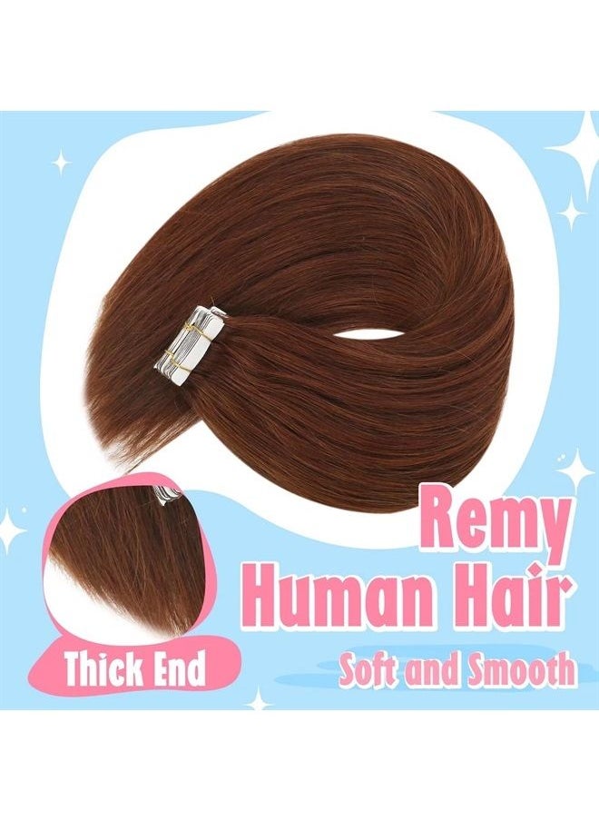 Sunny Hair Sunny Tape in Hair Extensions Auburn Red #33 Tape in Remy Hair Extensions Dark Auburn Brown Tape in Extensions Real Human Hair Weft 20inch 20pcs 50g  - Image 3