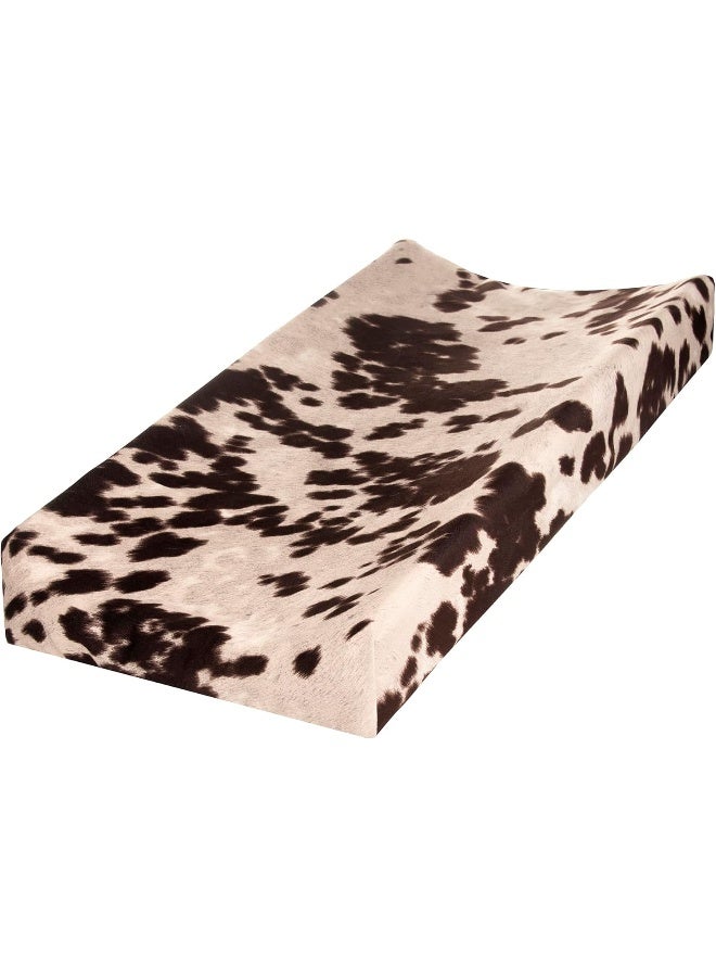 Sweet Potatoes Sweet Potatoes Western Cowboy Changing Pad Cover Super Soft Brown Cowhide - Image 1
