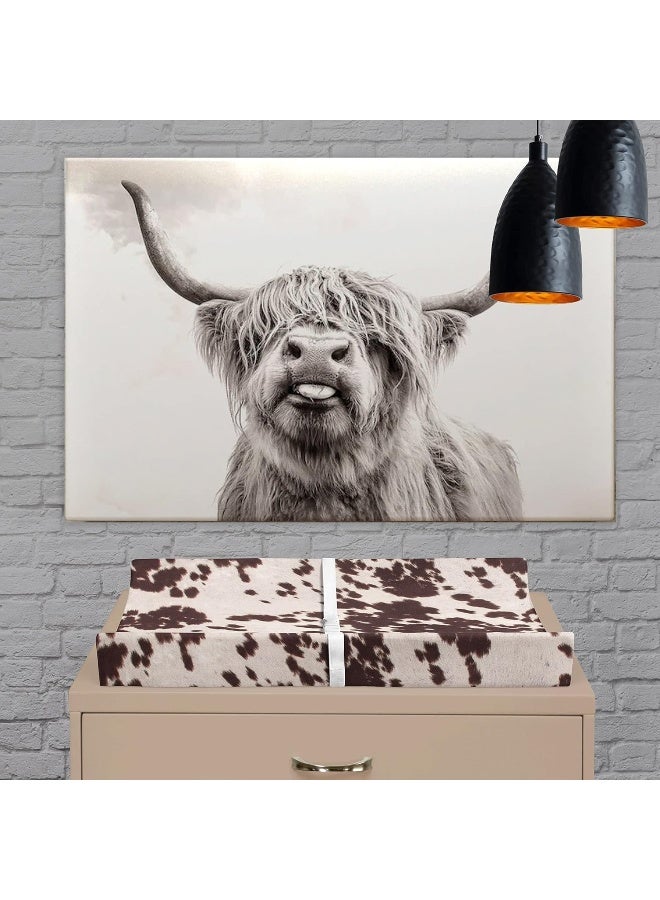 Sweet Potatoes Sweet Potatoes Western Cowboy Changing Pad Cover Super Soft Brown Cowhide - Image 4