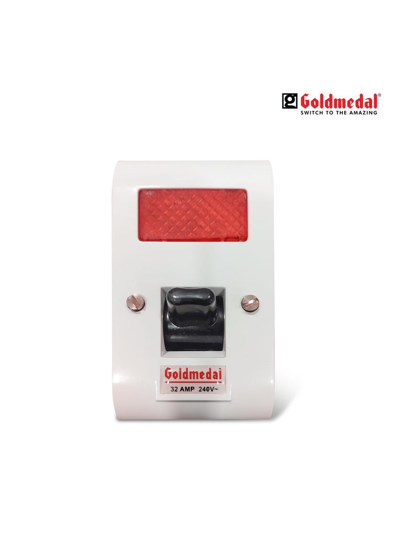 GOLD MEDAL - Goldmedal Essenza Surface D P Switch With Indicator White Pack of 1 - Image 1