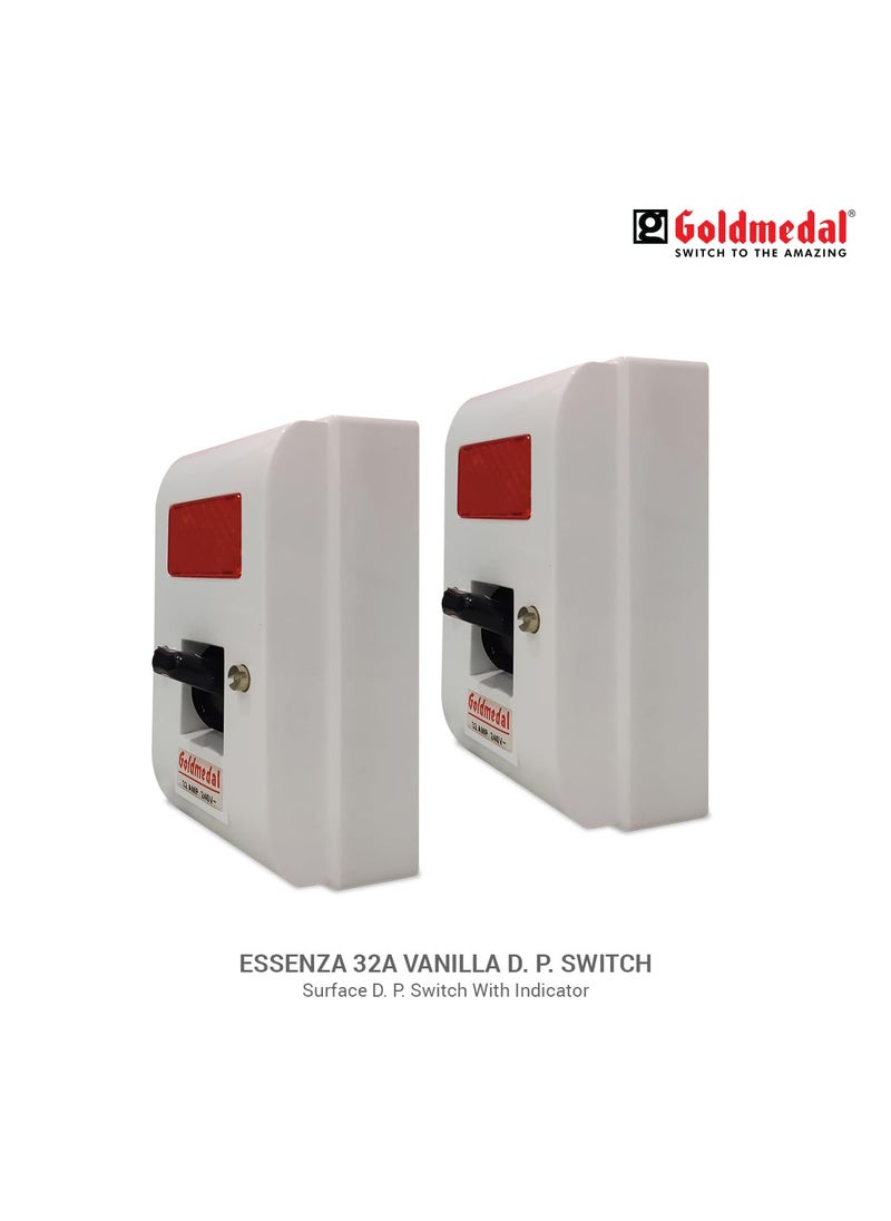 GOLD MEDAL - Goldmedal Essenza Surface D P Switch With Indicator White Pack of 1 - Image 1