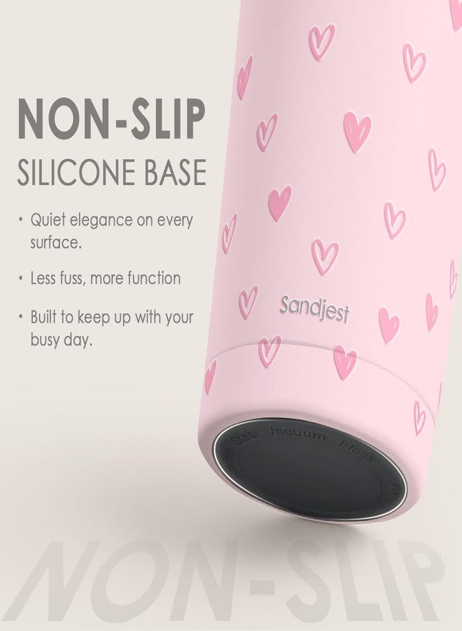 SANDJEST Heart Tumbler 20oz, Stainless Steel Travel Cup with Lid, Insulated Coffee Mug, Heart Gifts for Women Girls Friends Sisters on Birthday Christmas Valentine (Pink) - Image 4