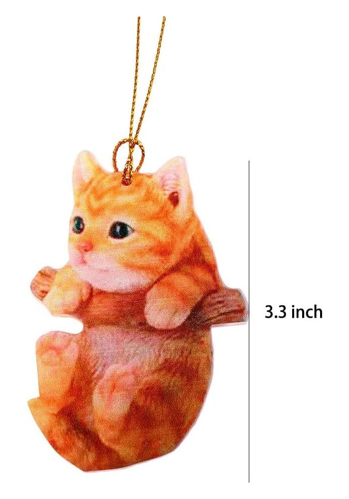 Pokinge Cute Cat Swinging Pendants - 2 Pcs Acrylic Car Decor - Image 2