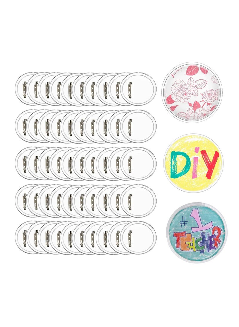 Excefore - Button Badge 50Pcs Clear Button Pin Badges Kit - Image 1