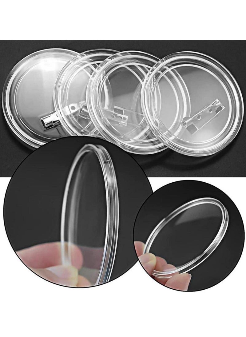 Excefore - Button Badge 50Pcs Clear Button Pin Badges Kit - Image 1